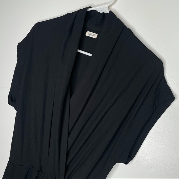 L’AGENCE Cross Over Front Jumpsuit in Black Size 4 - Picture 7 of 13